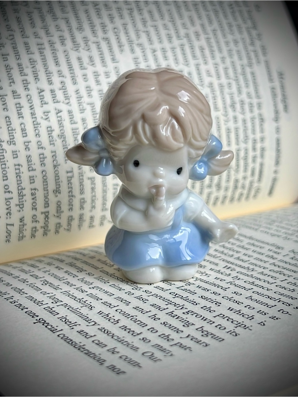 RUSS Vintage Japan Glossy Ceramic Porcelain Toddler Baby Girl Small Figurine